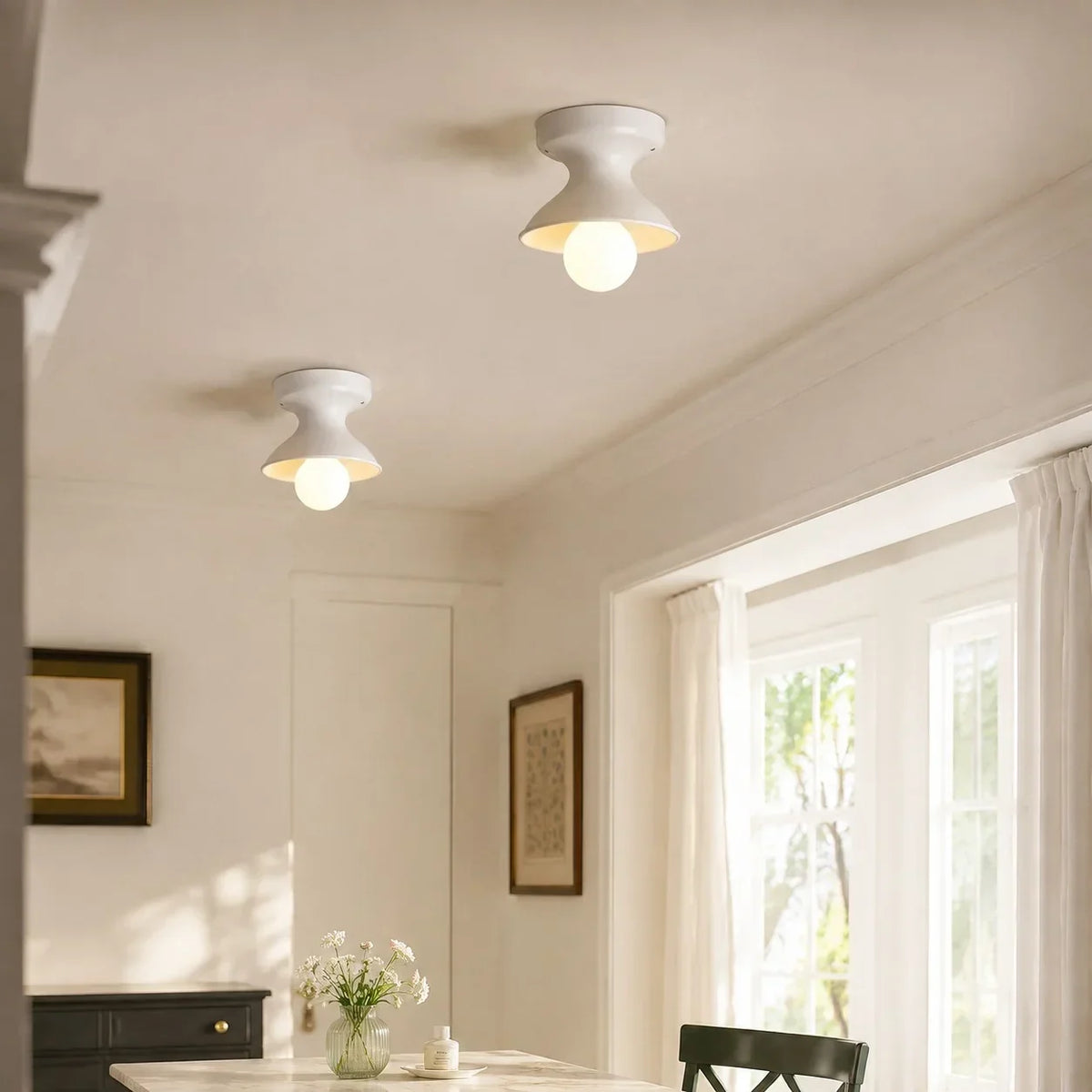 Pendant Lamp | Compact Glazed Ceramic & Open-Bulb | Six Colors