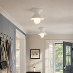 Pendant Lamp | Compact Glazed Ceramic & Open-Bulb | Six Colors