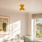 Pendant Lamp | Compact Glazed Ceramic & Open-Bulb | Six Colors