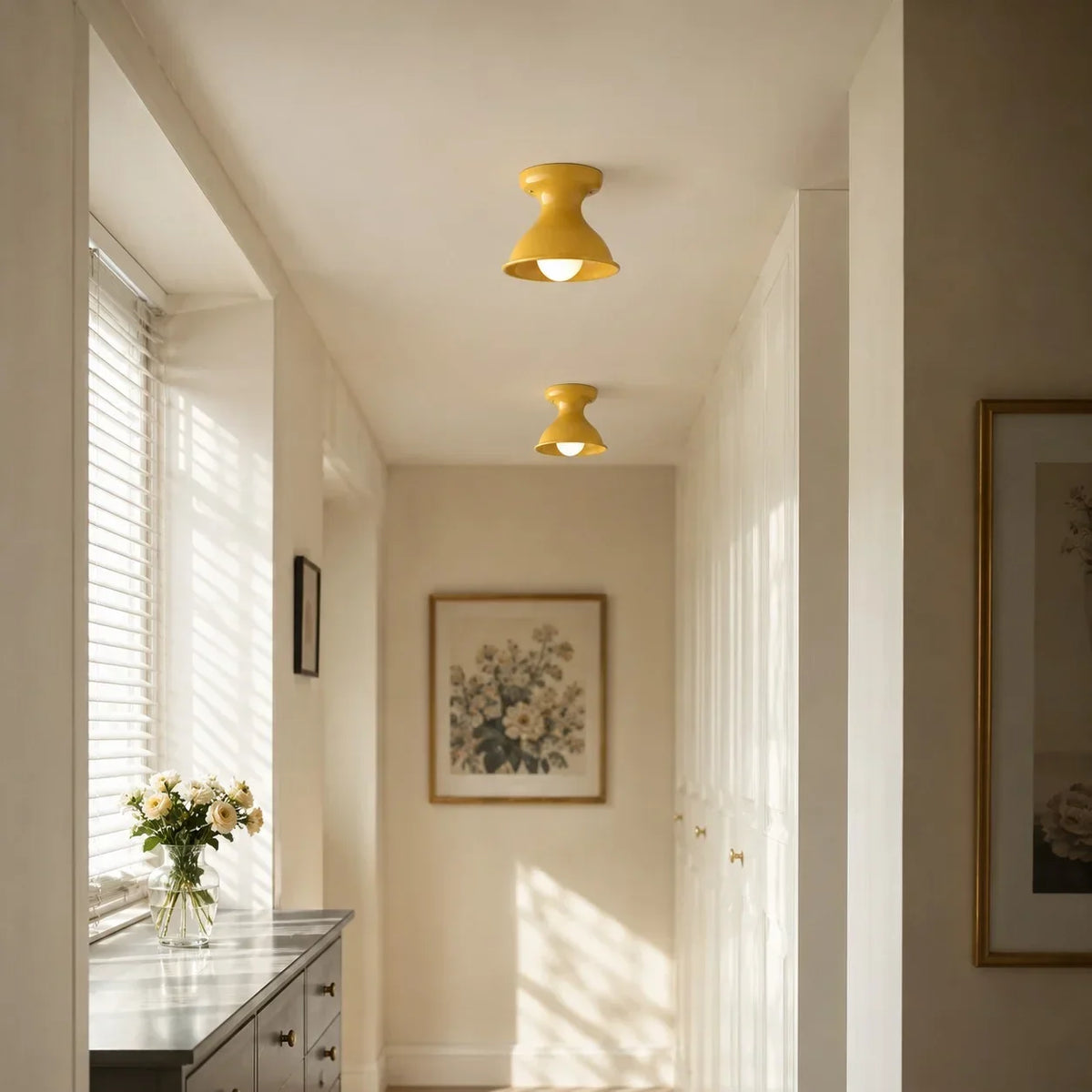 Pendant Lamp | Compact Glazed Ceramic & Open-Bulb | Six Colors