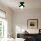 Pendant Lamp | Compact Glazed Ceramic & Open-Bulb | Six Colors