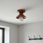 Pendant Lamp | Compact Glazed Ceramic & Open-Bulb | Six Colors