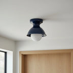 Pendant Lamp | Compact Glazed Ceramic & Open-Bulb | Six Colors