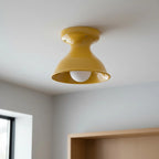 Pendant Lamp | Compact Glazed Ceramic & Open-Bulb | Six Colors