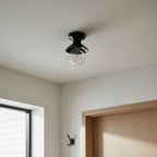 Pendant Lamp | Compact Glazed Ceramic & Open-Bulb | Six Colors