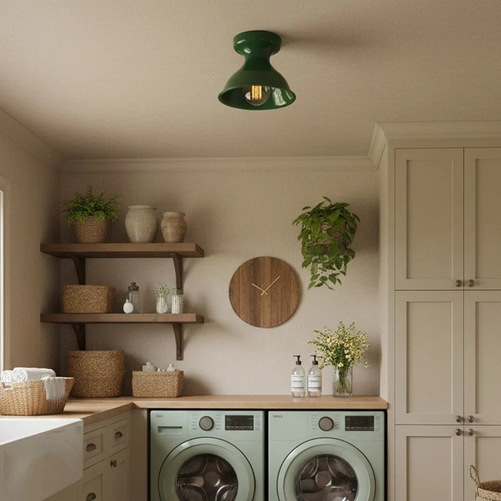 Pendant Lamp | Compact Glazed Ceramic & Open-Bulb | Six Colors