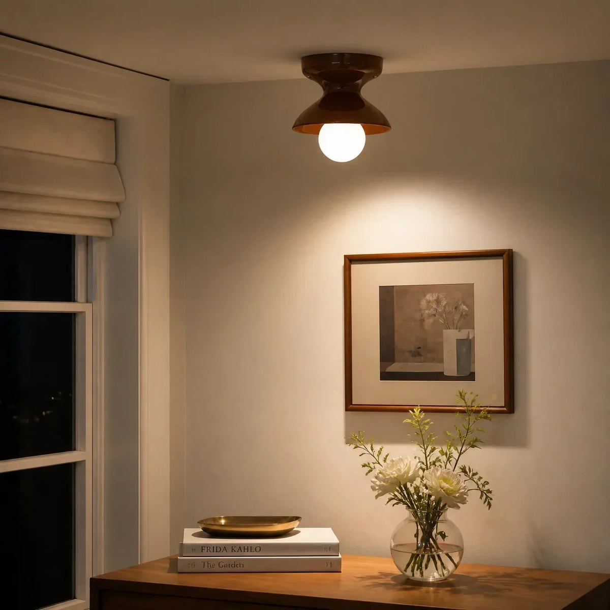 Pendant Lamp | Compact Glazed Ceramic & Open-Bulb | Six Colors