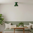Pendant Lamp | Compact Glazed Ceramic & Open-Bulb | Six Colors