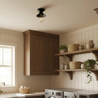 Pendant Lamp | Compact Glazed Ceramic & Open-Bulb | Six Colors