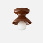 Pendant Lamp | Compact Glazed Ceramic & Open-Bulb | Six Colors