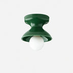 Pendant Lamp | Compact Glazed Ceramic & Open-Bulb | Six Colors