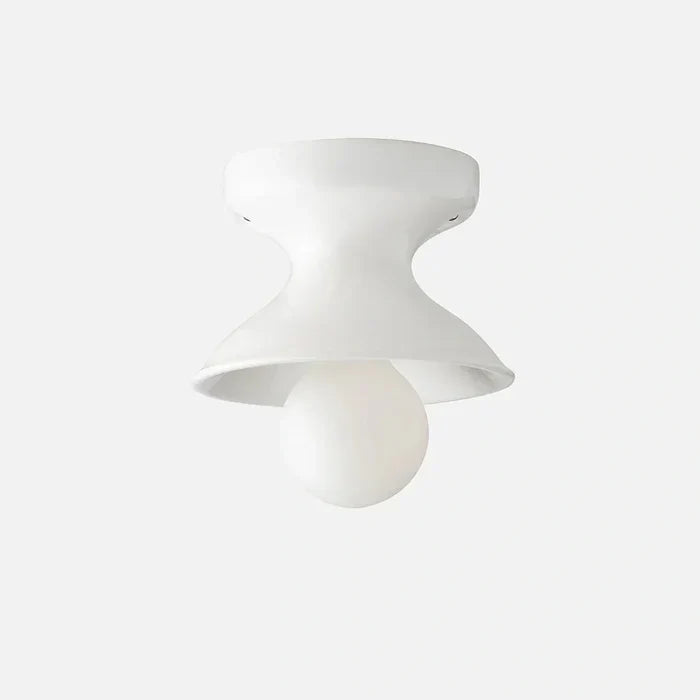 Pendant Lamp | Compact Glazed Ceramic & Open-Bulb | Six Colors