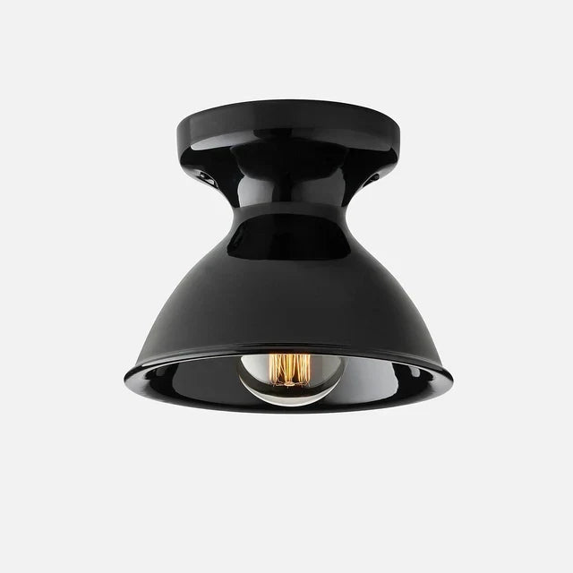 Pendant Lamp | Compact Glazed Ceramic & Open-Bulb | Six Colors