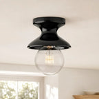 Pendant Lamp | Compact Glazed Ceramic & Open-Bulb | Six Colors