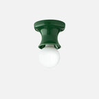 Pendant Lamp | Compact Glazed Ceramic & Open-Bulb | Six Colors