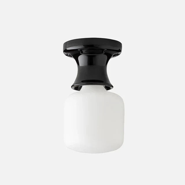 Pendant Lamp | Compact Glazed Ceramic & Open-Bulb | Six Colors