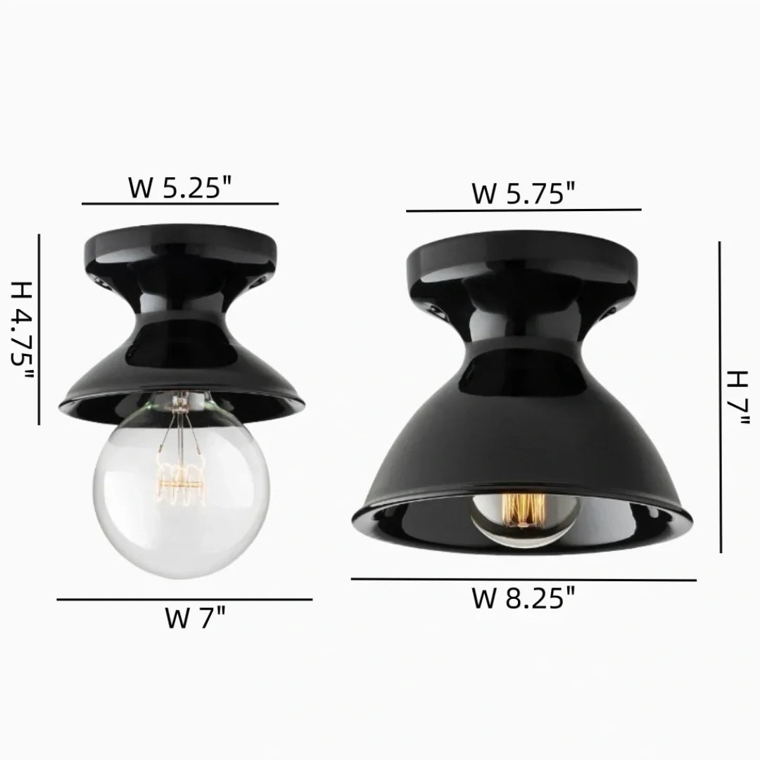Pendant Lamp | Compact Glazed Ceramic & Open-Bulb | Six Colors
