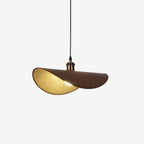 Pendant Lamp | Linen Fabric Shade & Walnut Accent | Adjustable Cord