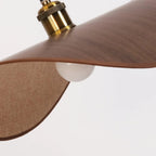 Pendant Lamp | Linen Fabric Shade & Walnut Accent | Dia 35–50 cm