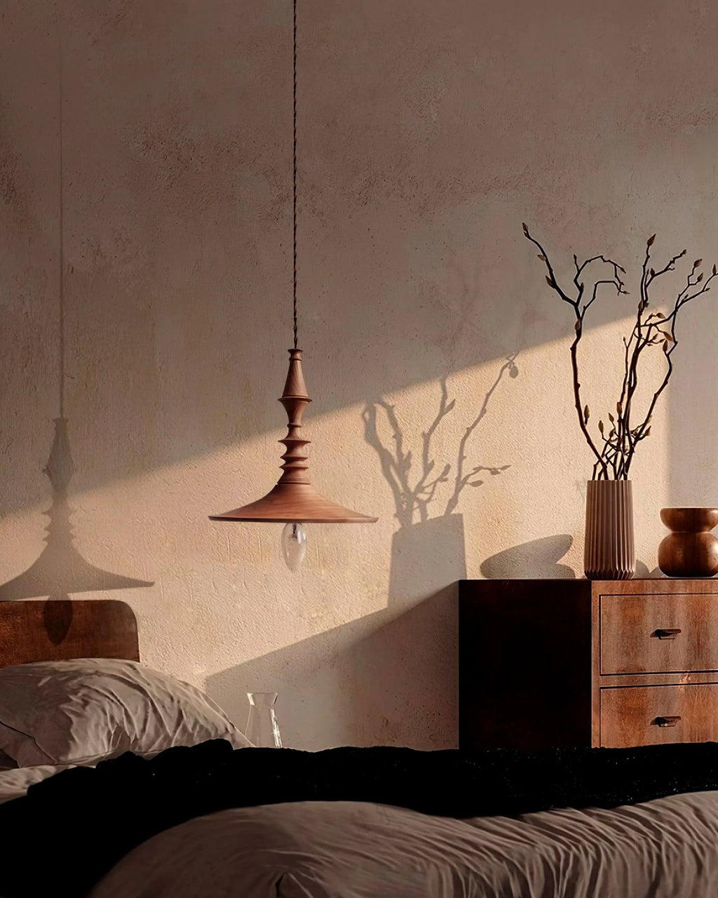 Pendant Lamp | Wood Body & E26/E27 Bulb Holder | 150 cm Cable