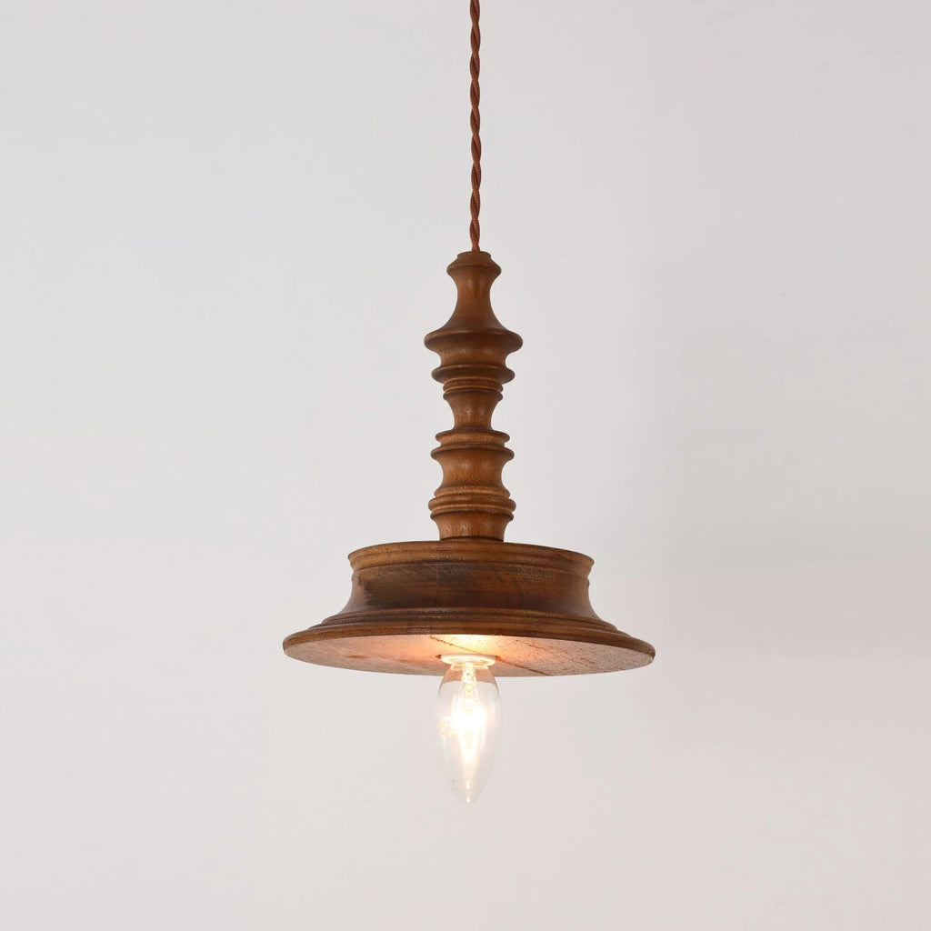 Pendant Lamp | Wood Body & E26/E27 Bulb Holder | 150 cm Cable