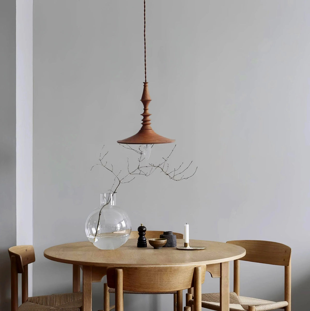 Pendant Lamp | Wood Body & E26/E27 Bulb Holder | 150 cm Cable