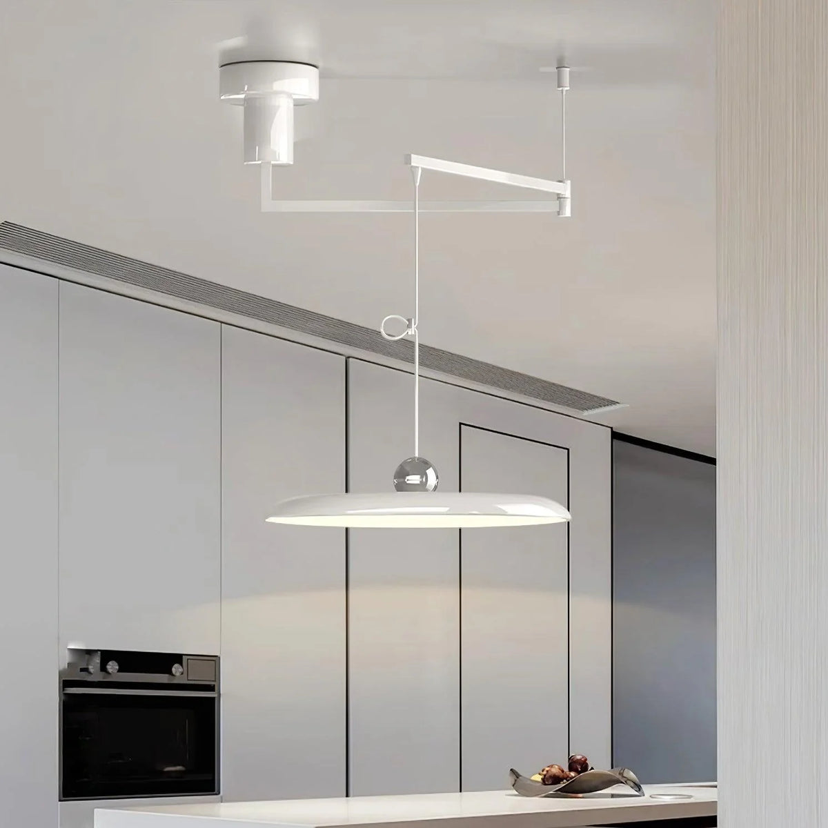 Pendant Light | Adjustable Arm, Round Shade & Integrated LED