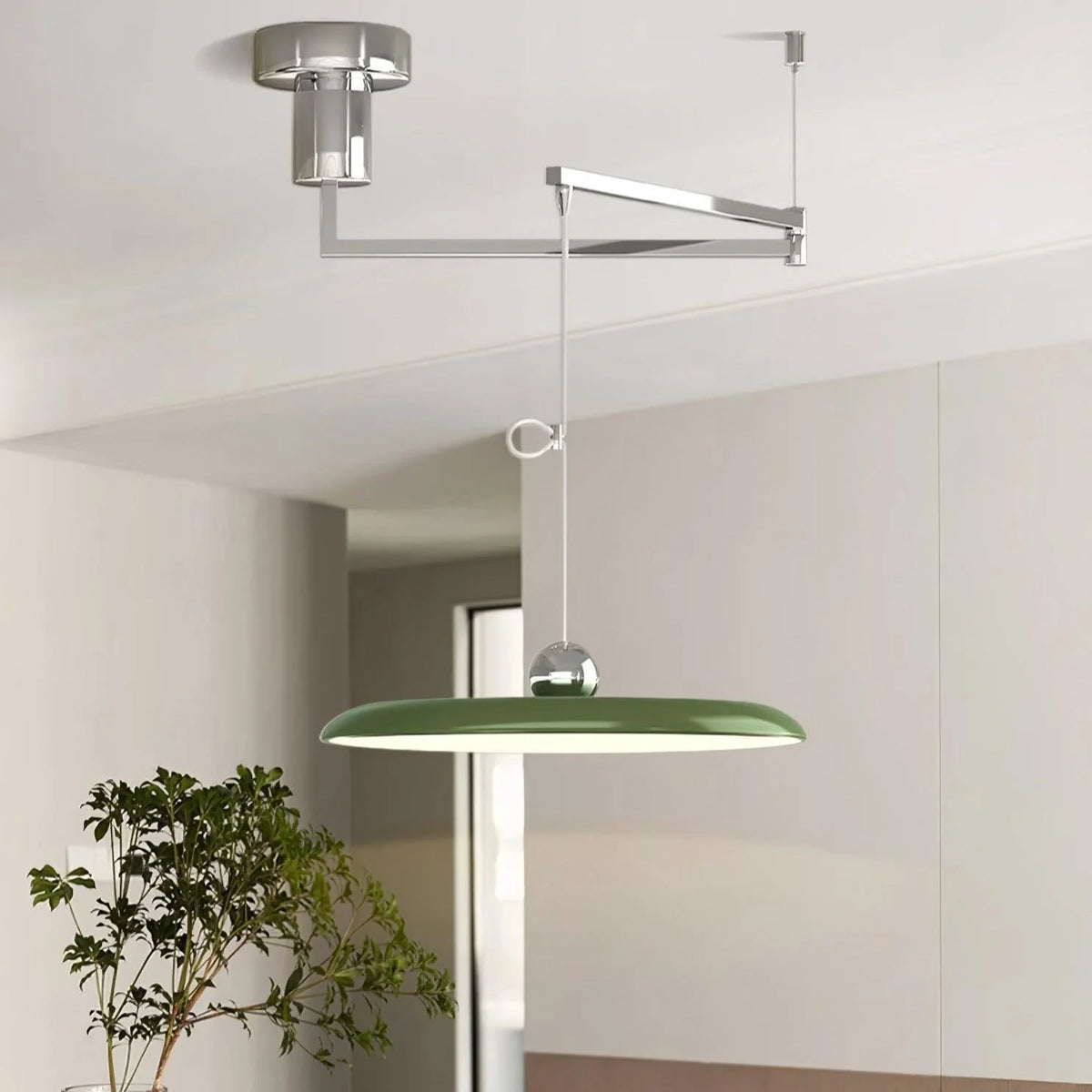 Pendant Light | Adjustable Arm, Round Shade & Integrated LED
