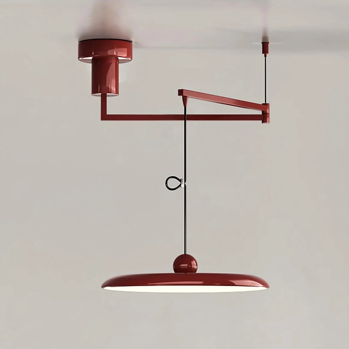 Pendant Light | Adjustable Arm, Round Shade & Integrated LED