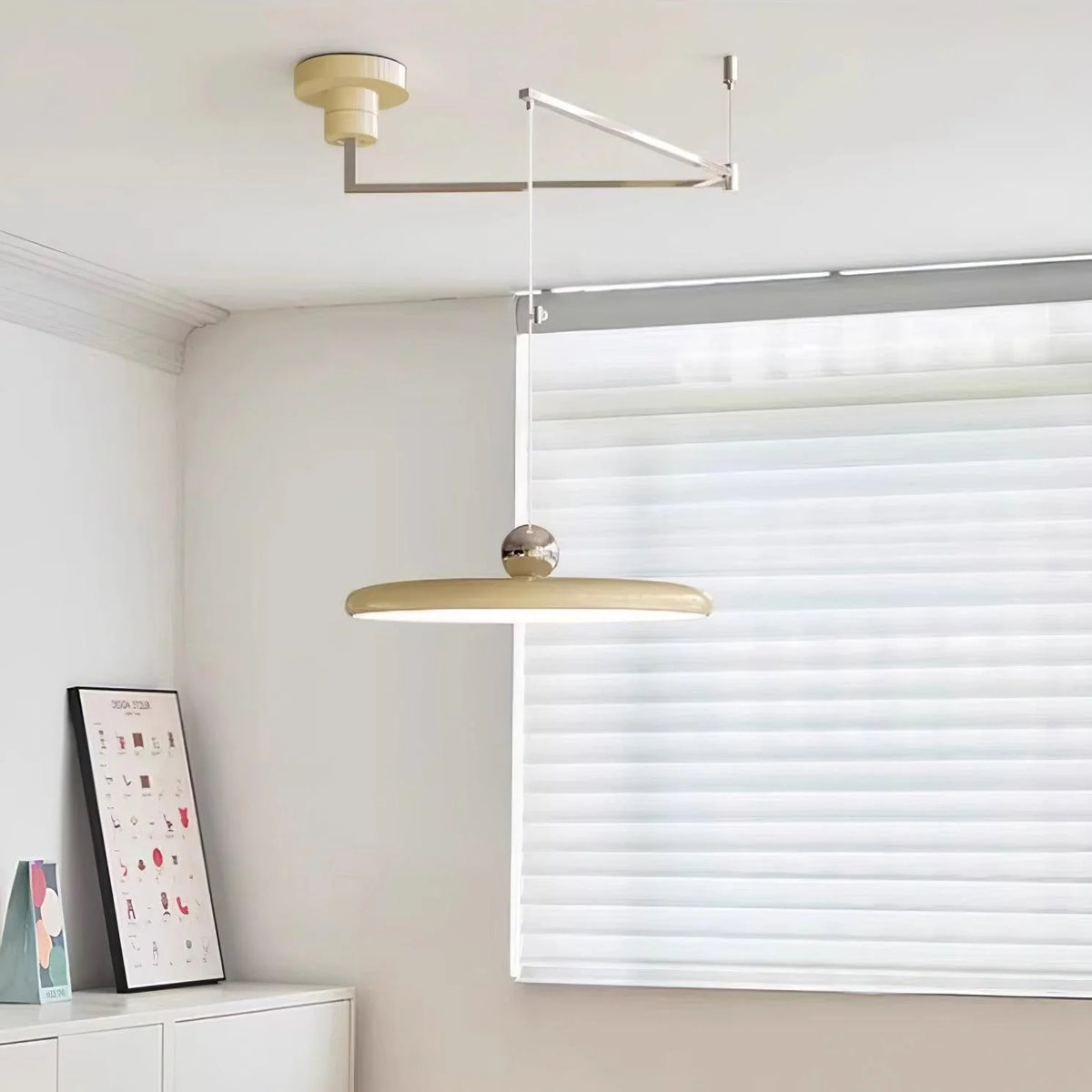 Pendant Light | Adjustable Arm, Round Shade & Integrated LED