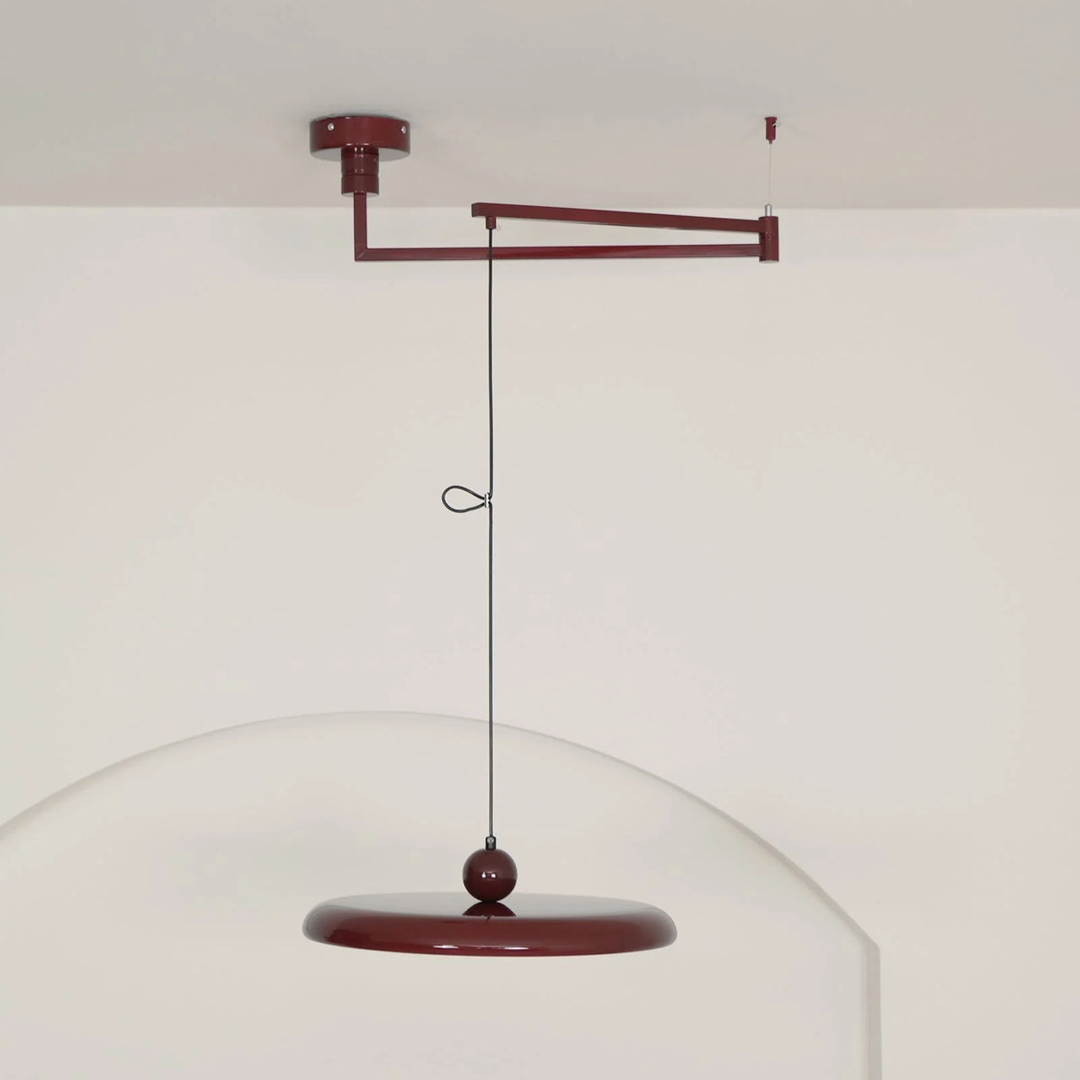 Pendant Light | Adjustable Arm, Round Shade & Integrated LED