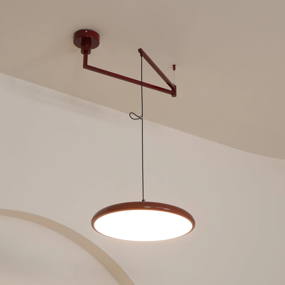 Pendant Light | Adjustable Arm, Round Shade & Integrated LED