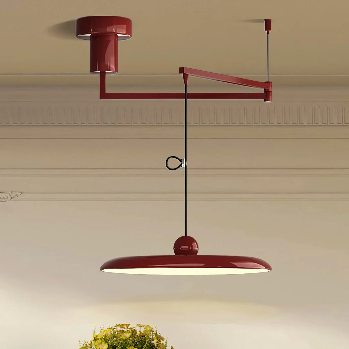 Pendant Light | Adjustable Arm, Round Shade & Integrated LED