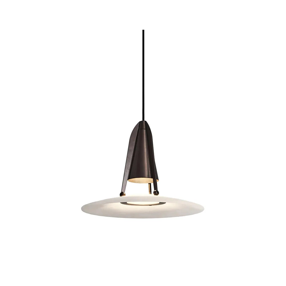 Pendant Light | Alabaster Shade & Metal Frame | 35 cm Diameter