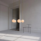 Pendant Light | Black Glass Dome & Metal Frame | Adjustable Height