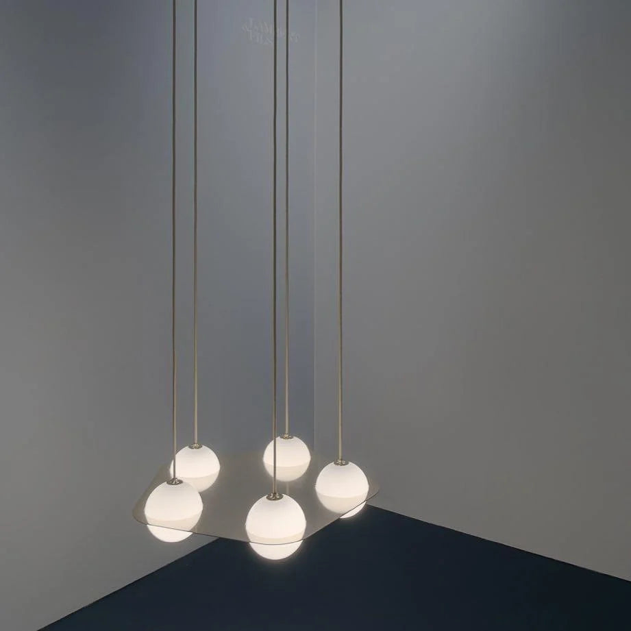 Pendant Light | Black Glass Dome & Metal Frame | Adjustable Height
