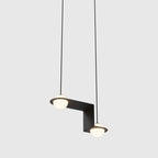 Pendant Light | Black Glass Dome & Metal Frame | Adjustable Height