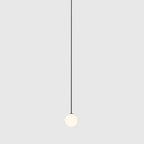 Pendant Light | Black Glass Dome & Metal Frame | Adjustable Height