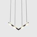 Pendant Light | Black & White Glass Shade & Adjustable Height | Hardwired