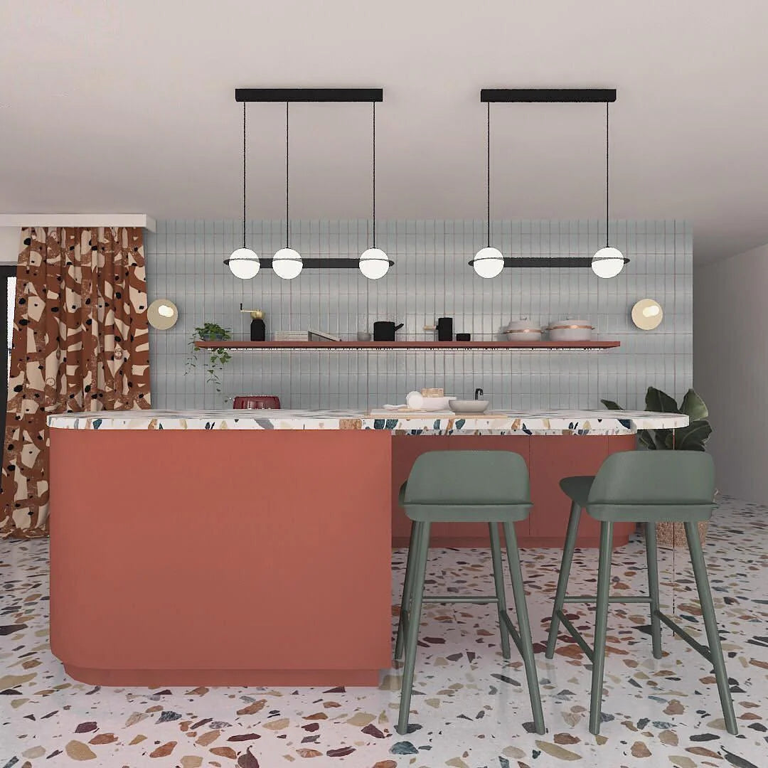 Pendant Light | Black & White Glass Shade & Adjustable Height | Hardwired