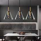 Pendant Light | Brass & Glass | Hardwired & Dimmer Compatible
