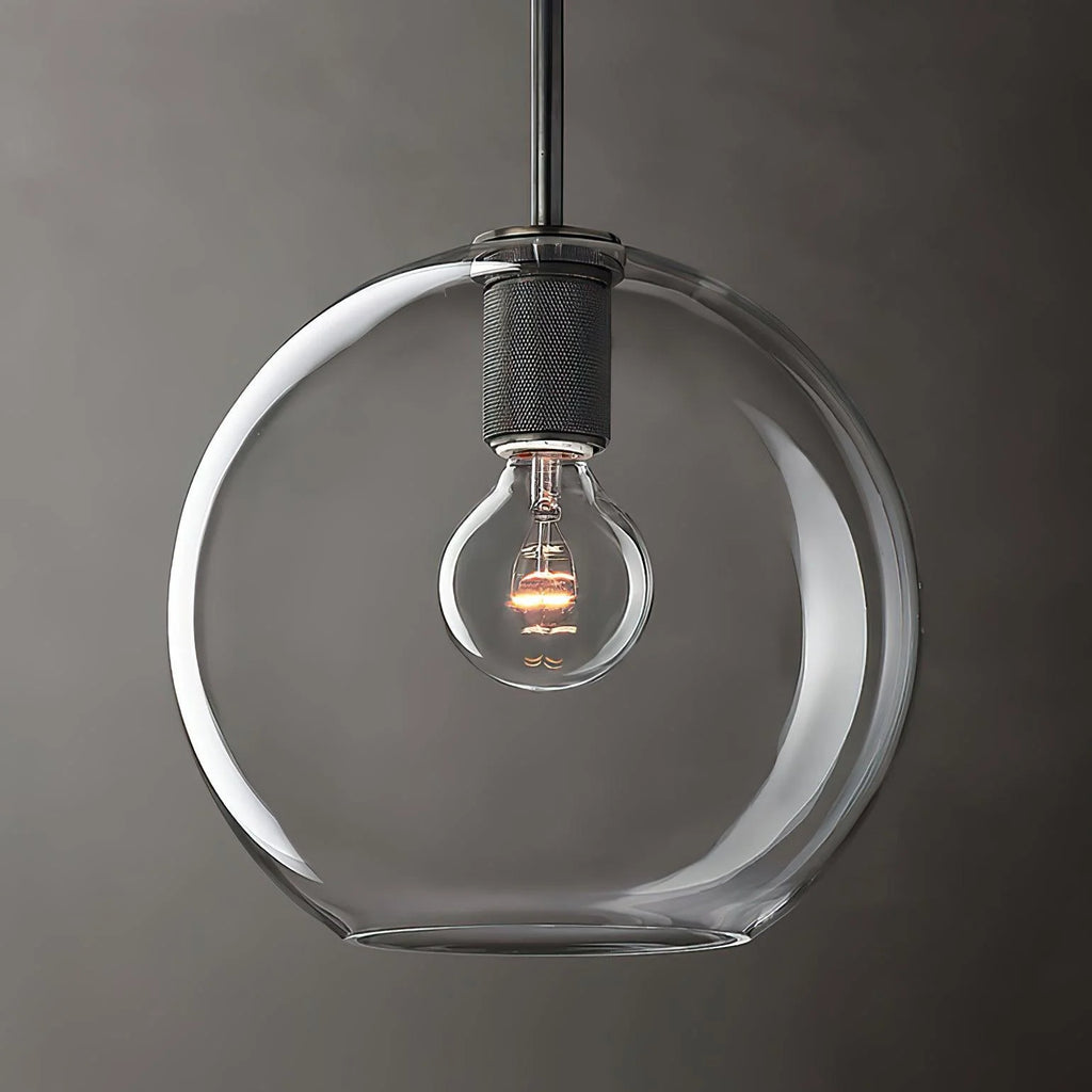 Pendant Light | Brass & Glass | Hardwired & Dimmer Compatible