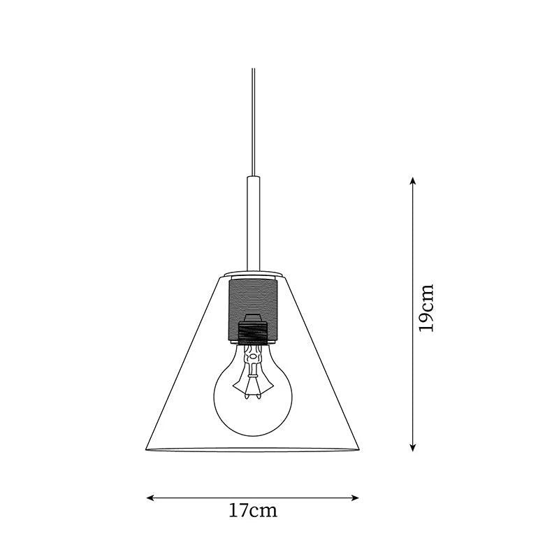 Pendant Light | Brass & Glass | Hardwired & Dimmer Compatible