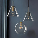 Pendant Light | Brass & Glass | Hardwired & Dimmer Compatible