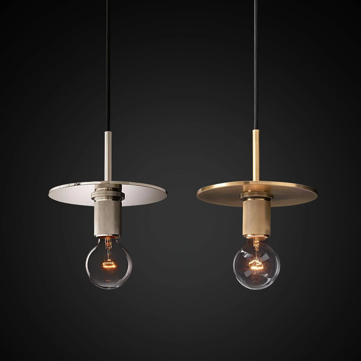 Pendant Light | Brass & Glass | Hardwired & Dimmer Compatible