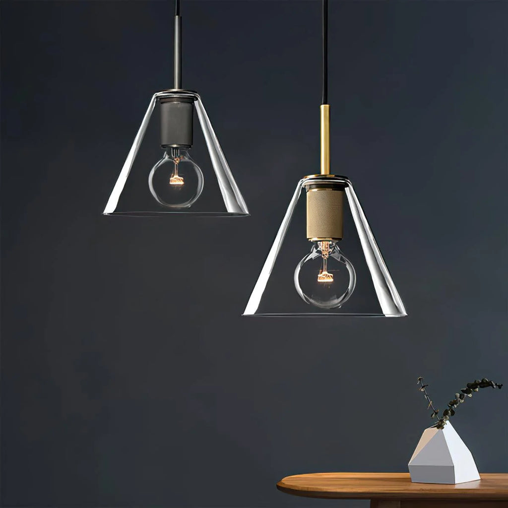 Pendant Light | Brass & Glass | Hardwired & Dimmer Compatible