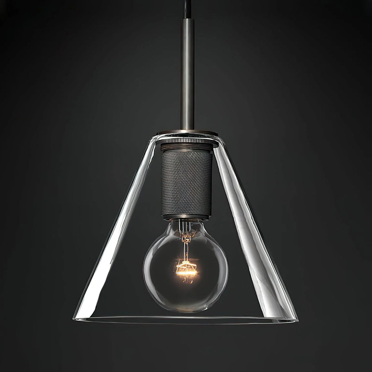 Pendant Light | Brass & Glass | Hardwired & Dimmer Compatible