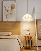 Pendant Light | Brass & White Plastic Shade | Adjustable Height