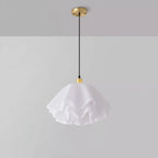 Pendant Light | Brass & White Plastic Shade | Adjustable Height