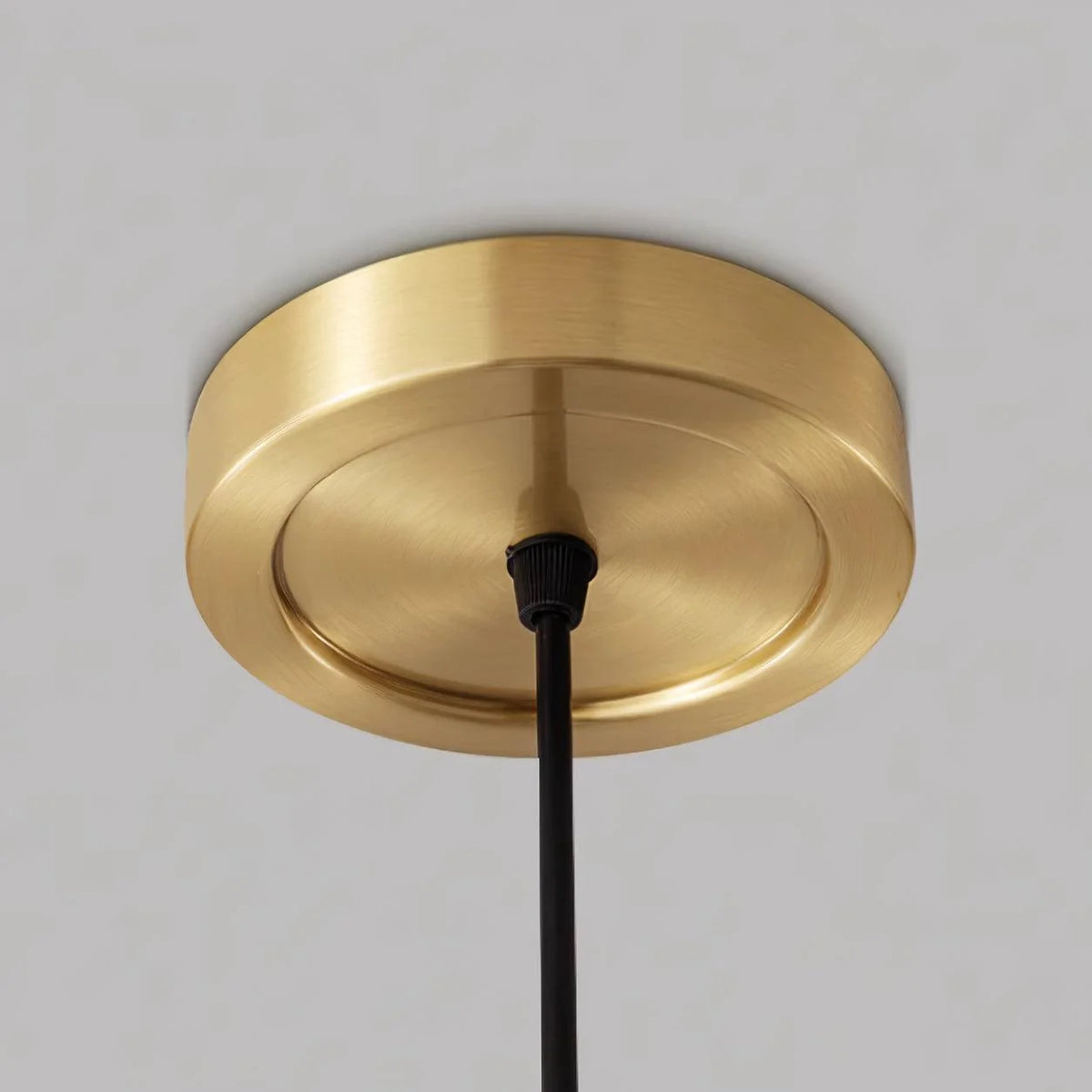 Pendant Light | Brass & White Plastic Shade | Adjustable Height